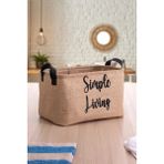 Rope Home 100 % Jüt, Dolap Içi Çamaşır Banyo Oyuncak Düzenleyici Katlanır, Saklama Sepeti Organizer 22X30X18 - Masa Üzeri Düzenleyici - Kahverengi