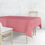 Rope Home Decor Pötü Kareli Kırmızı Masa, Piknik Örtüsü Sofra Bezi Dokuma Kumaş - 170 x 170 cm - Beyaz - Kırmızı