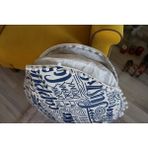 Rope Home Decor Yer Minderi Yuvarlak 70 cm Çap Içi Dolgulu - Mavi