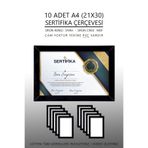 ropİİ 10 Adet A4 Çerçeve - Siyah Çerçeve - Sertifika Çerçevesi - Diploma Çerçeve - 21x30 Çerçeve - Mdf
