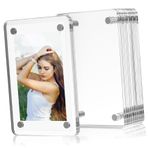 RORPOIR 5 Adet Manyetik Akrilik Fotoğraf Çerçevesi Çift Taraflı Resim Çerçeveleri Buzdolabı Fotoğraf Mıknatısları Mıknatıs Çerçeveleri Için Buzdolabı Transparent