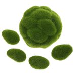 RORPOIR 5 Adet Moss topu saç ekimi yapay topiary top yosun topu yeşil Moss Rocks merkez kaseler için dekoratif toplar budama sanatı top dekoru dekoratif yosun plastik Green