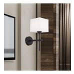 Rory Tekli Beyaz Şapkalı Siyah Duvar Lambası Yatak Odası-yatak Başı-banyo Için Modern Aplik