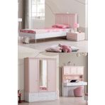 Rosa Genç Odası- 3 Kapılı Dolap, Karyola, Komodin, Masa