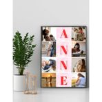 Rosaart Kişiye Özel "anne" Yazılı 8 Fotoğraflı Ahşap Çerçeveli Tablo - Kendin Tasarla Anneler Günü Hediyesi - 30 x 40 - Renkli
