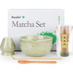 Rosaliia Japon Ev Tipi Matcha Seti - " Seramik Kase ,bambu Çırpıcı ve Kaşık Ile" - Yeşil