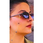 ROSALINDA COLLECTION Gözlük Zinciri Chic Minik Toplu Kadın Gözlük Askısı Petrol Mavisi Rengi Özel Esma Serisi