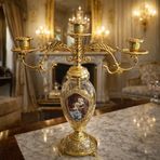 Rosaperla Gold Renk İtalyan Murano Camlı Şamdan El yapımı