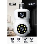 Rose Ahd-30125 Akıllı Smart Ampül Kamera 360° Gece&Gündüz Güvenlik Çift Kameralı