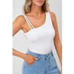 Rose Alexandra Kadın Beyaz Kaşkorse Cut Out Detaylı Crop Top Bluz