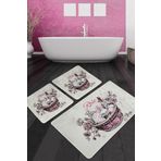 Rose Basket Banyo Halısı Djt 3lü Set