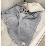 Rose & Blanc 100% Pamuk 4 Katlı Müslin Bebek Battaniye 110X120CM - 110 x 120 cm - Gri
