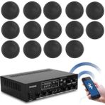 Rose Bluetooth Tavan Hoparlör Seti - 14 Adet 16CM Hoparlör + 1 Adet Amfi - Ev, Ofis, Mağaza Ses Sistemi