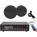 Rose Bluetooth Tavan Hoparlör Seti - 2 Adet 16CM Hoparlör + 1 Adet Amfi - Ev, Ofis, Mağaza Ses Sistemi