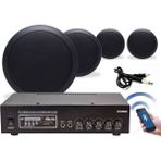 Rose Bluetooth Tavan Hoparlör Seti - 4 Adet 16CM Hoparlör + 1 Adet Amfi - Ev, Ofis, Mağaza Ses Sistemi
