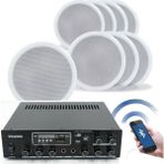 Rose Bluetooth Tavan Hoparlör Seti - 8 Adet 16CM Hoparlör + 1 Adet Amfi - Ev, Ofis, Mağaza Ses Sistemi