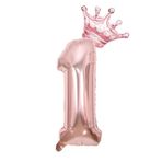 Rose Gold 1 Rakam Folyo Ve Kral Tacı Folyo Balon