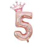 Rose Gold 5 Rakam Folyo Ve Kral Tacı Folyo Balon