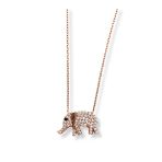 Rose Gold Beyaz Işıltılı Fil Hayalet Gümüş Kadın Kolye