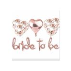 Rose Gold Bride To Be El Yazısı Folyo Kalp Şeffaf Konfetili Balon Set