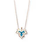 Rose Gold Çınar Ağacı Yaprağı Hayalet Gümüş Kadın Kolye