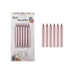 Rose Gold İnce Mum 8 cm 6 lı