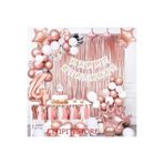 Rose Gold Kral Taçli Doğum Günü Balon Zincir Set, 4