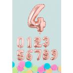 Rose Gold Rakam Folyo Balon Rose Gold Sayı Balonlar 16 inç 40 cm