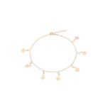 Rose Gold Sallantılı Taşlı Gümüş Kadın Ayak Halhal