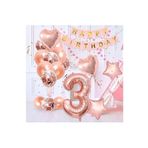 Rose Gold Şeffaf Konfetili Yaş Balon Seti, 3