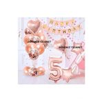 Rose Gold Şeffaf Konfetili Yaş Balon Seti, 5