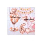 Rose Gold Şeffaf Konfetili Yaş Balon Seti, 6