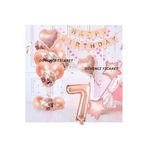 Rose Gold Şeffaf Konfetili Yaş Balon Seti, 7