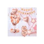 Rose Gold Şeffaf Konfetili Yaş Balon Seti, 8