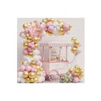 Rose Gold Taç Folyolu Pembe Beyaz Gold Balonlu Doğum Günü Parti Seti Süsü