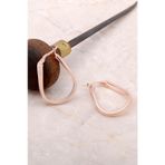 Rose Gümüş 23 mm Damla Burgu Halka Küpe 4986