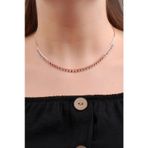 Rose Gümüş Choker Kolye 6571
