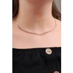 Rose Gümüş Mistik Topaz Taşlı Choker Kolye 6572
