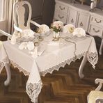 Rose Heart Masa Örtüsü 26 Parça Krem