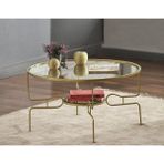 Rose Metal Orta Sehpa - Beyaz - Gold