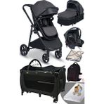 Rose Mose Yeni Doğan Set 8 In 1 Rose Mose 605 Travel Sistem Bebek Arabası + Baby Home 560 Bebek Oyun Parkı Yatak Beşik - Siyah