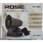 Rose Pazarcı Hoparlör + Anfi + Mikrofon Seti Kayıt-Usb-Bluetooth 12-24 Volt - 1 Adet