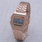 Rose Renk Retro Minimal Çelik Hasır Kordon Unisex Kadın Kol Saati ST-303939