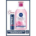 Rose Renkli Nemlendirici Dudak Kremi SPF30 ve Gül Suyu Micellar Günlük Makyaj Temizleme Suyu 400ml