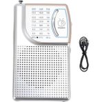 Rose Şarjlı Cep Radyosu - Fm Radyo, Deprem Radyosu Taşınabilir Küçük Radyo Sılver - MD-011 - Beyaz