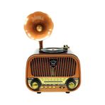 Rose Sp-428 Usb-sd-fm-bluetooth Destekli Şarjlı Nostaljik Retro Radyo - Kahverengi