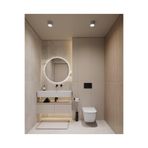 Rose Tasarım Led'li Pilli Kablosuz Yuvarlak Ayna (Büyük Boy 70X70 cm) Duvar, Mutfak, Banyo, BEYAZ LEDLİ