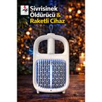 ROSE TEKNOLOJİ ŞARJ EDİLEBİLİR UV IŞIKLI ELEKTRİKLİ SİVRİSİNEK ÖLDÜRÜCÜ RAKET MASAÜSTÜ SİNEK TUZAĞI