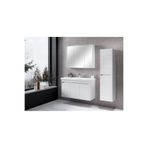 ROSEART BANYO LARİN BEYAZ 100 CM BANYO DOLABI SET HALİNDE ÜST MODÜL + ALT MODÜL + SERAMİK LAVABO + BOY DOLAP