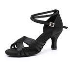 Rosefinch Bayan Latin dans ayakkabısı Salsa Tango Ballroom Professional Performance ayakkabı muayene dans ayakkabısı, Siyah 7 cm topuk, 40 EU